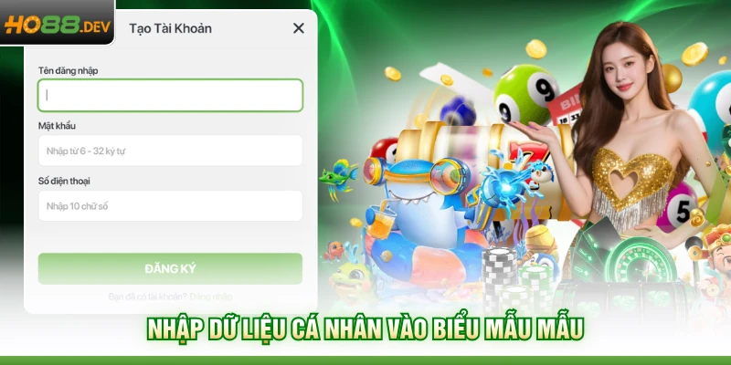 Nhập dữ liệu cá nhân vào biểu mẫu mẫu